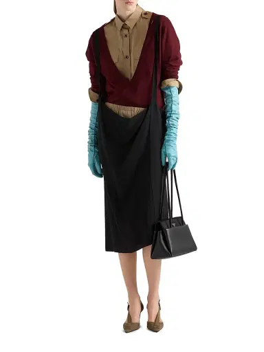 Prada Women's Cashmere V-Neck Sweater - Dark Red | Thumbnail 6 Prada Women's Cashmere V-Neck Sweater - Dark Red | Thumbnail 6