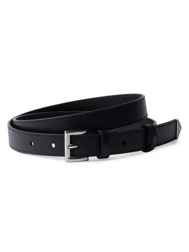 Prada Women's Leather Belt - Black Silver - Size 38 | Thumbnail 1 Prada Women's Leather Belt - Black Silver - Size 38 | Thumbnail 1