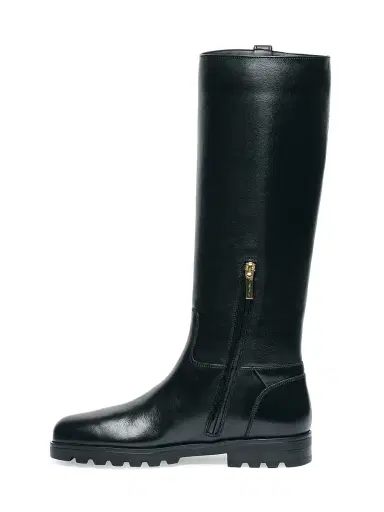 Santoni Women's Bess Leather Knee-High Boots - Black - Size 12 | Thumbnail 5 Santoni Women's Bess Leather Knee-High Boots - Black - Size 12 | Thumbnail 5