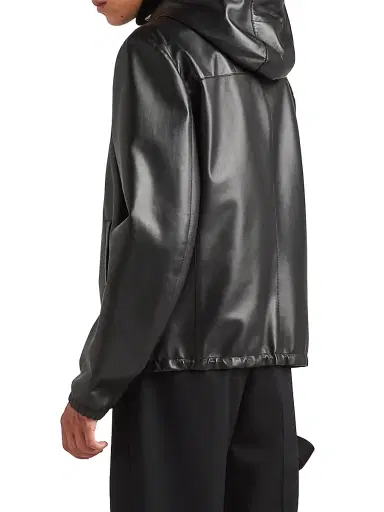 Prada Men's Reversible Nappa Leather and Re-Nylon Jacket - Black - Size 44 | Thumbnail 4 Prada Men's Reversible Nappa Leather and Re-Nylon Jacket - Black - Size 44 | Thumbnail 4