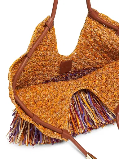 Zimmermann Women's Medium Goldtentime Fringe Raffia Tote Bag - Multicolor Mouline | Thumbnail 4 Zimmermann Women's Medium Goldtentime Fringe Raffia Tote Bag - Multicolor Mouline | Thumbnail 4