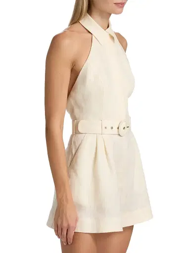 Zimmermann Women's Awaken Halterneck Linen Romper | Thumbnail 4 Zimmermann Women's Awaken Halterneck Linen Romper | Thumbnail 4
