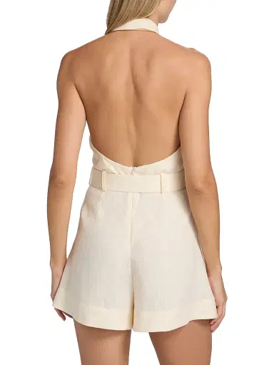 Zimmermann Women's Awaken Halterneck Linen Romper | Thumbnail 5 Zimmermann Women's Awaken Halterneck Linen Romper | Thumbnail 5