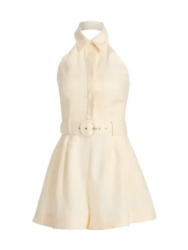 Zimmermann Women's Awaken Halterneck Linen Romper | Thumbnail 1 Zimmermann Women's Awaken Halterneck Linen Romper | Thumbnail 1