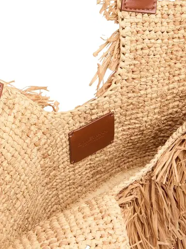 Zimmermann Women's Goldentime Fringed Raffia Tote Bag - Tan Fringe Stripe | Thumbnail 4 Zimmermann Women's Goldentime Fringed Raffia Tote Bag - Tan Fringe Stripe | Thumbnail 4
