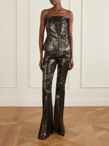 Rick Owens Sequined High-rise Bootcut Jeans | Thumbnail 2 Rick Owens Sequined High-rise Bootcut Jeans | Thumbnail 2