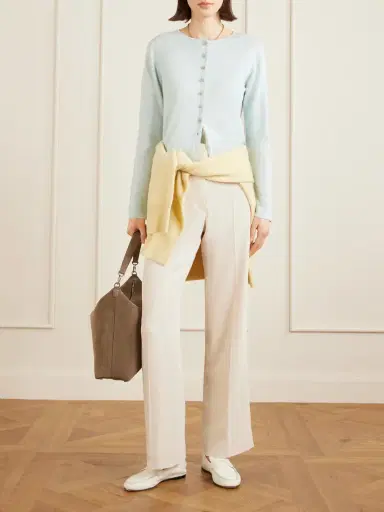 Allude Ribbed Cotton And Cashmere-blend Cardigan | Thumbnail 2 Allude Ribbed Cotton And Cashmere-blend Cardigan | Thumbnail 2