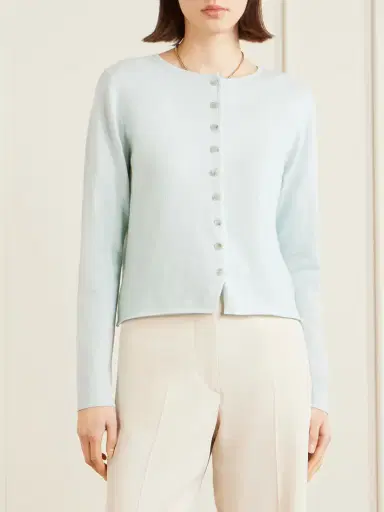 Allude Ribbed Cotton And Cashmere-blend Cardigan | Thumbnail 3 Allude Ribbed Cotton And Cashmere-blend Cardigan | Thumbnail 3
