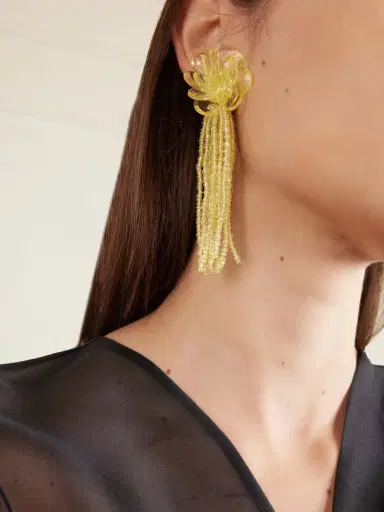 Oscar de la Renta Flower Chandelier Gold-tone Earrings | Thumbnail 2 Oscar de la Renta Flower Chandelier Gold-tone Earrings | Thumbnail 2