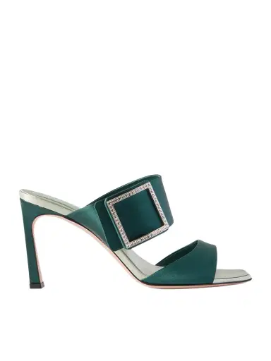 Roger Vivier Trompette 85 Crystal-embellished Satin Mules | Thumbnail 1 Roger Vivier Trompette 85 Crystal-embellished Satin Mules | Thumbnail 1