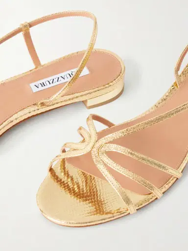 Aquazzura Talk To Me Snake-effect Metallic Leather Slingback Sandals | Thumbnail 5 Aquazzura Talk To Me Snake-effect Metallic Leather Slingback Sandals | Thumbnail 5