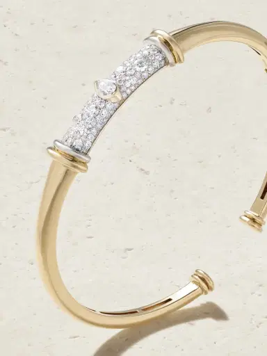 L’Atelier Nawbar Warrior 18-karat White And Yellow Gold Diamond Bangle | Thumbnail 3 L’Atelier Nawbar Warrior 18-karat White And Yellow Gold Diamond Bangle | Thumbnail 3