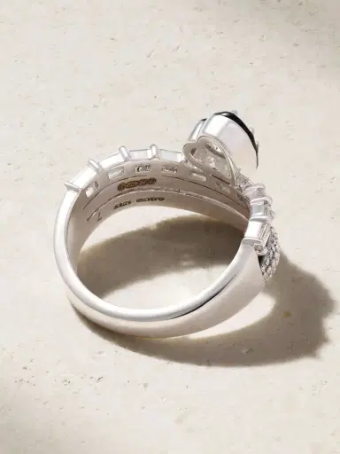 Kamyen Heart 18-karat White Gold, Diamond And Enamel Ring | Thumbnail 3 Kamyen Heart 18-karat White Gold, Diamond And Enamel Ring | Thumbnail 3