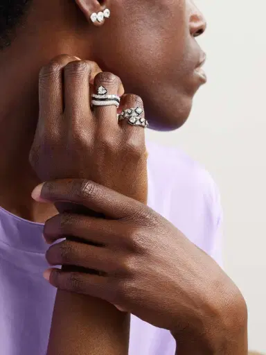 Kamyen Heart 18-karat White Gold, Diamond And Enamel Ring | Thumbnail 5 Kamyen Heart 18-karat White Gold, Diamond And Enamel Ring | Thumbnail 5