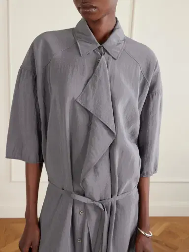 Lemaire Belted Silk-blend Satin Shirt Dress | Thumbnail 4 Lemaire Belted Silk-blend Satin Shirt Dress | Thumbnail 4
