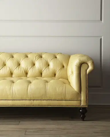 Old Hickory Tannery Morgan Sunshine Leather Chesterfield Sofa 86" | Thumbnail 2 Old Hickory Tannery Morgan Sunshine Leather Chesterfield Sofa 86" | Thumbnail 2