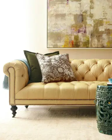 Old Hickory Tannery Morgan Sunshine Leather Chesterfield Sofa 86" | Thumbnail 3 Old Hickory Tannery Morgan Sunshine Leather Chesterfield Sofa 86" | Thumbnail 3