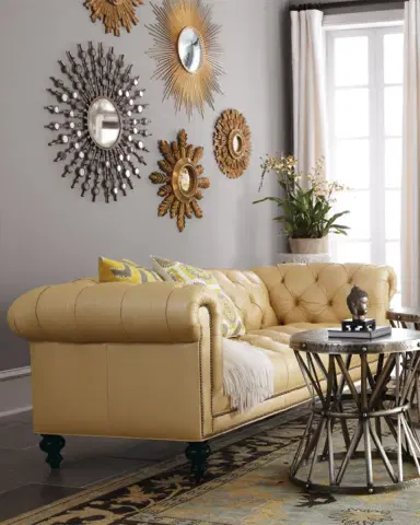 Old Hickory Tannery Morgan Sunshine Leather Chesterfield Sofa 86" | Thumbnail 4 Old Hickory Tannery Morgan Sunshine Leather Chesterfield Sofa 86" | Thumbnail 4