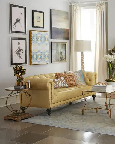 Old Hickory Tannery Morgan Sunshine Leather Chesterfield Sofa 86" | Thumbnail 5 Old Hickory Tannery Morgan Sunshine Leather Chesterfield Sofa 86" | Thumbnail 5