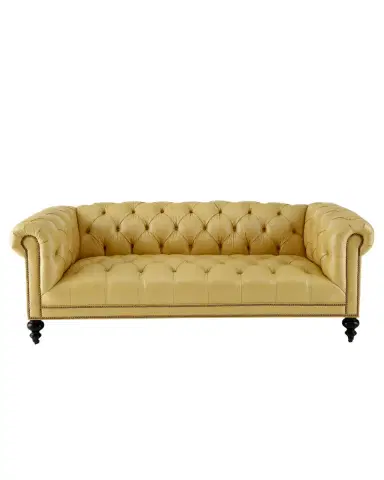 Old Hickory Tannery Morgan Sunshine Leather Chesterfield Sofa 86" | Thumbnail 1 Old Hickory Tannery Morgan Sunshine Leather Chesterfield Sofa 86" | Thumbnail 1