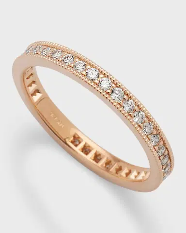 Neiman Marcus Diamonds Channel-Set Diamond Eternity Band Ring in 18K Rose Gold, Size 7, 0.56tcw | Thumbnail 3 Neiman Marcus Diamonds Channel-Set Diamond Eternity Band Ring in 18K Rose Gold, Size 7, 0.56tcw | Thumbnail 3