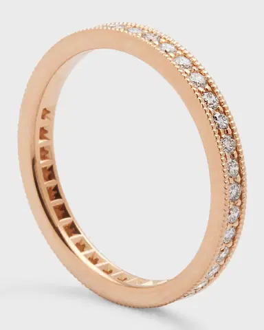 Neiman Marcus Diamonds Channel-Set Diamond Eternity Band Ring in 18K Rose Gold, Size 7, 0.56tcw | Thumbnail 4 Neiman Marcus Diamonds Channel-Set Diamond Eternity Band Ring in 18K Rose Gold, Size 7, 0.56tcw | Thumbnail 4