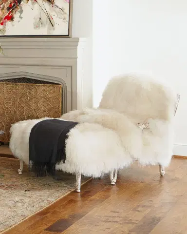 Old Hickory Tannery Worthen Sheepskin Bergere Chair | Thumbnail 2 Old Hickory Tannery Worthen Sheepskin Bergere Chair | Thumbnail 2