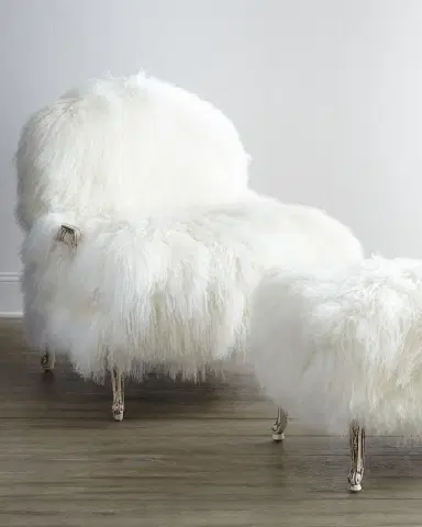 Old Hickory Tannery Worthen Sheepskin Bergere Chair | Thumbnail 1 Old Hickory Tannery Worthen Sheepskin Bergere Chair | Thumbnail 1