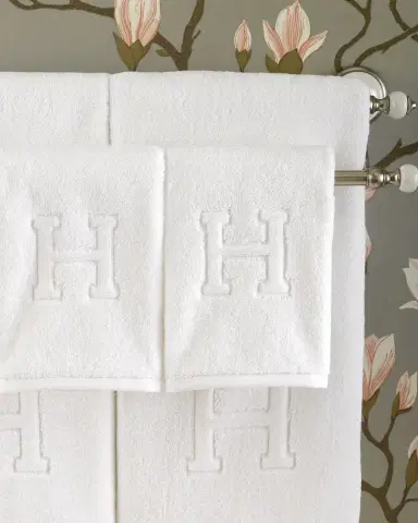 Matouk Auberge Monogrammed Fingertip Towel | Thumbnail 2 Matouk Auberge Monogrammed Fingertip Towel | Thumbnail 2