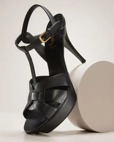 Saint Laurent Tribute Patent Sandals, 4" Heel | Thumbnail 5 Saint Laurent Tribute Patent Sandals, 4" Heel | Thumbnail 5