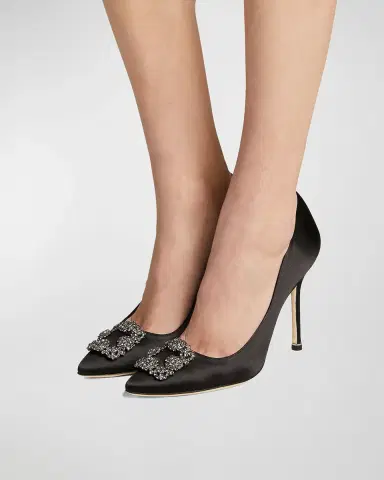 Manolo Blahnik Hangisi 105mm Satin High-Heel Pumps | Thumbnail 2 Manolo Blahnik Hangisi 105mm Satin High-Heel Pumps | Thumbnail 2