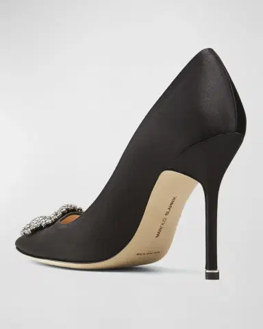 Manolo Blahnik Hangisi 105mm Satin High-Heel Pumps | Thumbnail 4 Manolo Blahnik Hangisi 105mm Satin High-Heel Pumps | Thumbnail 4