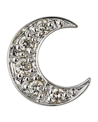 Sydney Evan 14k Pave Diamond Crescent Moon Single Stud Earring | Thumbnail 1 Sydney Evan 14k Pave Diamond Crescent Moon Single Stud Earring | Thumbnail 1