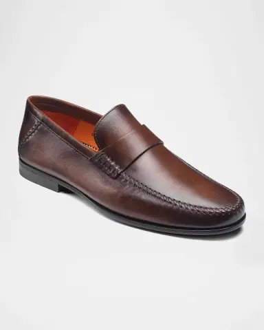 Santoni Men's Paine Whipstitched Leather Loafers | Thumbnail 2 Santoni Men's Paine Whipstitched Leather Loafers | Thumbnail 2
