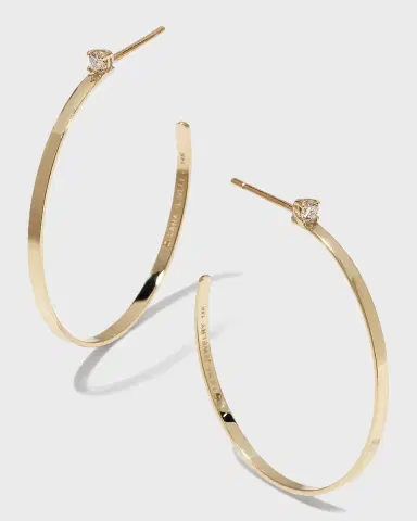 LANA 14K Gold Diamond Sunrise Hoop Earrings | Thumbnail 2 LANA 14K Gold Diamond Sunrise Hoop Earrings | Thumbnail 2