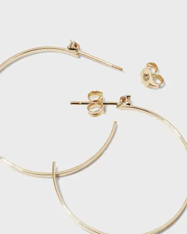 LANA 14K Gold Diamond Sunrise Hoop Earrings | Thumbnail 3 LANA 14K Gold Diamond Sunrise Hoop Earrings | Thumbnail 3