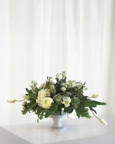 Winward Home Tulip & Ranunculus Mix in Vermeil Bowl | Thumbnail 1 Winward Home Tulip & Ranunculus Mix in Vermeil Bowl | Thumbnail 1