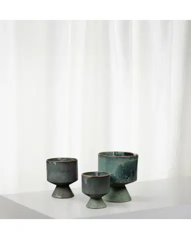 Jamie Young Berkeley Pots in Blue Ceramic, Set of 3 | Thumbnail 2 Jamie Young Berkeley Pots in Blue Ceramic, Set of 3 | Thumbnail 2