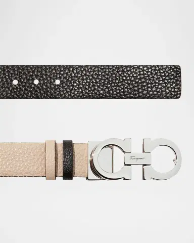 Ferragamo Gancini-Buckle Reversible Leather Belt | Thumbnail 2 Ferragamo Gancini-Buckle Reversible Leather Belt | Thumbnail 2