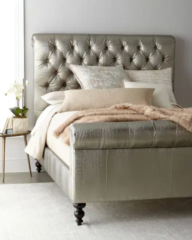 Old Hickory Tannery Jesse Faux-Leather Tufted Queen Bed | Thumbnail 2 Old Hickory Tannery Jesse Faux-Leather Tufted Queen Bed | Thumbnail 2