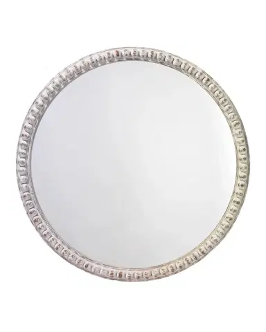 Jamie Young Audrey Beaded Mirror in White Wood | Thumbnail 1 Jamie Young Audrey Beaded Mirror in White Wood | Thumbnail 1