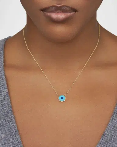 Jennifer Meyer 18k Mini Evil Eye Necklace | Thumbnail 2 Jennifer Meyer 18k Mini Evil Eye Necklace | Thumbnail 2