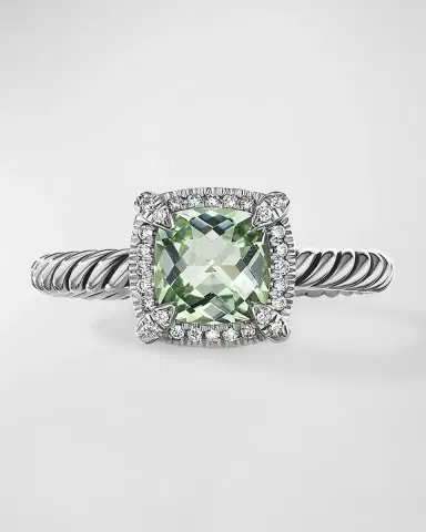 David Yurman Petite Chatelaine Pave Bezel Ring with Gemstone and Diamonds in Silver | Thumbnail 2 David Yurman Petite Chatelaine Pave Bezel Ring with Gemstone and Diamonds in Silver | Thumbnail 2