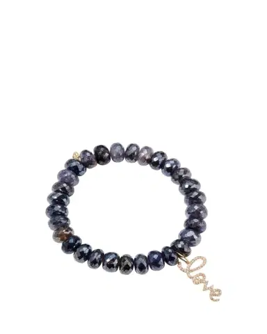 Sydney Evan Medium Love Script on 10mm Iolite Bracelet | Thumbnail 1 Sydney Evan Medium Love Script on 10mm Iolite Bracelet | Thumbnail 1