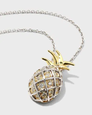 Roberto Coin Pineapple Tiny Treasures Necklace with Diamonds | Thumbnail 2 Roberto Coin Pineapple Tiny Treasures Necklace with Diamonds | Thumbnail 2