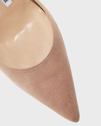 Manolo Blahnik Carolyne Suede Mid-Heel Slingback Pump | Thumbnail 3 Manolo Blahnik Carolyne Suede Mid-Heel Slingback Pump | Thumbnail 3