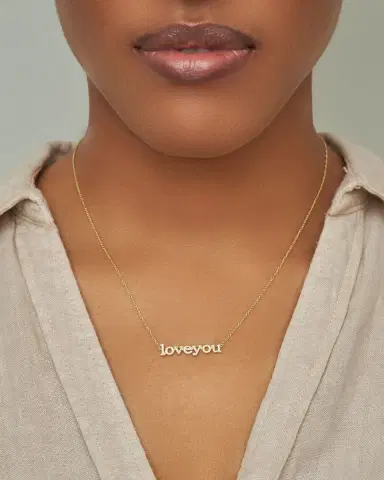 Jennifer Meyer 18k Diamond Love You Necklace | Thumbnail 2 Jennifer Meyer 18k Diamond Love You Necklace | Thumbnail 2