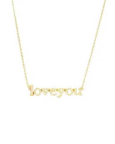 Jennifer Meyer 18k Diamond Love You Necklace | Thumbnail 1 Jennifer Meyer 18k Diamond Love You Necklace | Thumbnail 1
