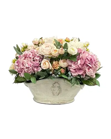 Winward Home Hydrangea Dahlia Rose Faux Floral Arrangement in Basket | Thumbnail 1 Winward Home Hydrangea Dahlia Rose Faux Floral Arrangement in Basket | Thumbnail 1