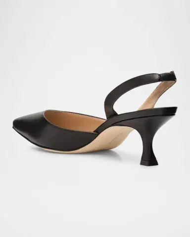 Manolo Blahnik Carolyne Leather Low-Heel Slingback Pump | Thumbnail 4 Manolo Blahnik Carolyne Leather Low-Heel Slingback Pump | Thumbnail 4